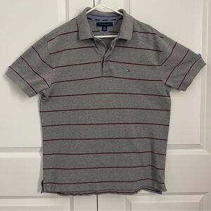 Tommy Hilfiger Gray Striped Polo Shirt for Men